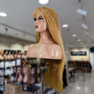 christy v 13x4 straight lace front wig 8&27 honey blonde highlight 26 inch remy hair