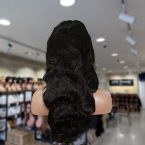 christy v 13x4 body wave lace front wig natural black remy hair