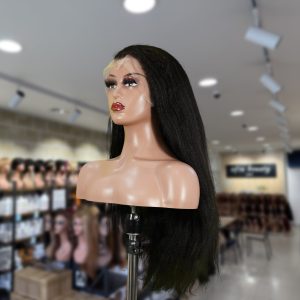 christy v 13x4 yaki straight lace front wig black remy hair