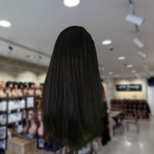 christy v 13x4 yaki straight lace front wig black remy hair