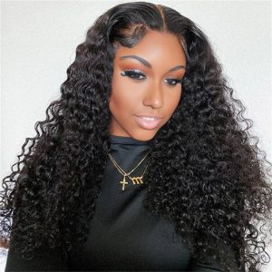 christy v 13x4 deep wave lace front wig natural black remy hair