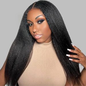 christy v 13x4 yaki straight lace front wig black remy hair