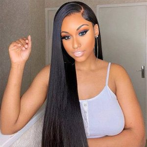 christy v 13x6 double drams straight lace front wig black remy hair