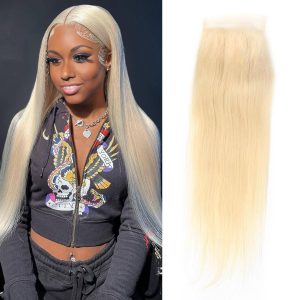 christy v remy hair 4x4 straight closure 613