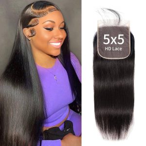 christy v remy hair 5x5 straight closure