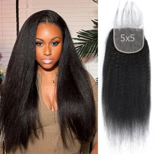 christy v remy hair 5x5 yaki straight closure