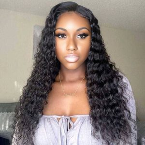 christy v glueless remy hair 5x5 lace closure deep wave human hair wig